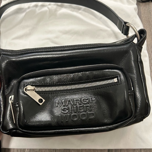 Marge Sherwood Outpocket Hobo Mini (black glossy plain) - Picture 9 of 16